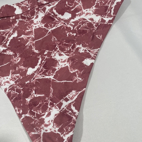 NWT WeWoreWhat [ XL ] Marble Emily Belt High Waist Bikini‎ Bottom Rose - Picture 10 of 11
